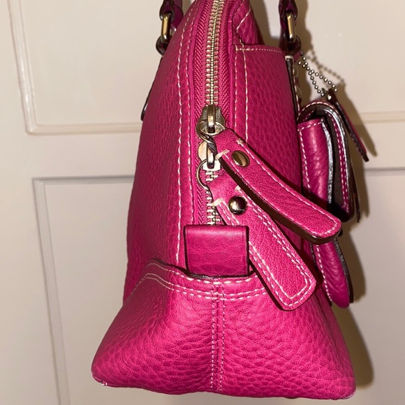 COACH HAMPTONS DOME BARBIE PINK LEATHER HANDBAG PURSE BAG K0993-F13963 - Picture 4 of 17